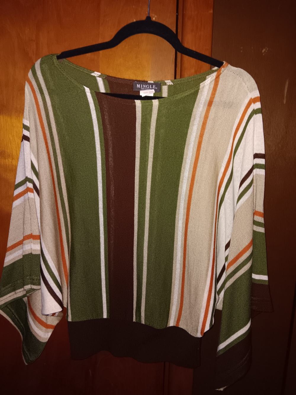 Mingle Striped Knit Top in Olive, Brown & Cream